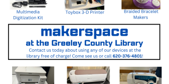 Illustration of technology available for use in the Makerspace at the library.